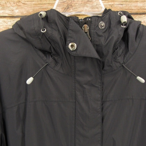 L.L. Bean Black Zipper/Velcro Hooded Windbreaker Mid-Length Men's Jacket - Picture 7 of 16